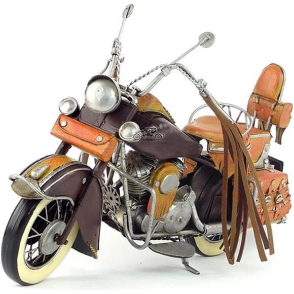 Handmade Iron Class Motorcycle Model Antique Iron Motorbike Model Vintage
